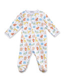 Born to Run Animal Printed Footie Pajamas, Yellow, Size Newborn-9 Months
