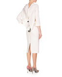 Arreton Fitted Pencil Skirt, White