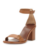 Gabrielle Leather City Sandal, Royal Tan