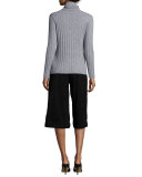 Suede Culotte Pants, Black  