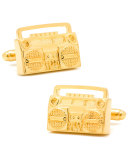 Golden Retro Boombox Cuff Links