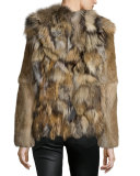 Boxy Rabbit & Fox Fur Jacket