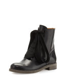 Harper Leather Lace-Up Boot, Black