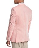 Woven Two-Button Sport Coat, Pale Orange