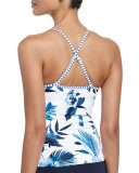 Twist-Front Tankini Swim Top, White
