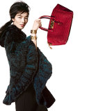 Brera 32 Crocodile Satchel Bag, Cranberry 