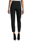 High-Waist Zip-Pocket Ankle Pants, Matrix