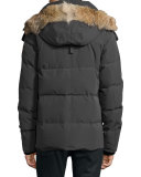 Wyndam Down Parka with Fur-Trim Hood, Graphite