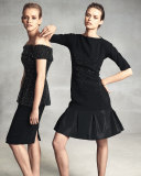Embellished Crepe & Taffeta Cocktail Dress, Black