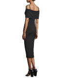Pascal Off-The-Shoulder Sheath Dress, Black, Plus Size