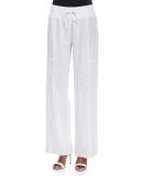 Organic Linen Wide-Leg Pants, White