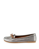 Vasbo Leather Bow Moccasin, Antique Brass