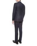 Wool-Blend Two-Button Jacket, Indigo