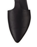 Noella Leather Lace-Up Flat, Black