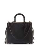 Rogue Small Leather Tote Bag, Black