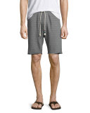 Double-Face Raw-Hem Sweat Shorts, Light Gray