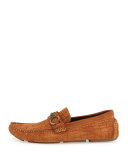 Brogan Men's Crocodile-Embossed Driver with Handcuff Detail