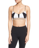 Trace 2 Colorblock Sports Bra, White/Black/Gravel