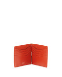 Lizard & Leather Bi-fold Wallet W/Money Clip, Orange