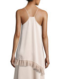 Angela Sleeveless Asymmetric Satin Top