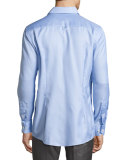 Tonal Jacquard Sport Shirt, Light Blue