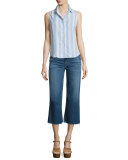 Sammi Flare-Leg Cropped Jeans, Stingray
