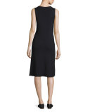 Sleeveless Fit-And-Flare Ribbed Dress