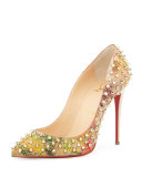 Follies Spiked Cork Red Sole Pump, Multicolor