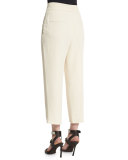 High-Waist Culotte Pants, Butter