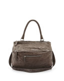 Pandora Medium Leather Satchel Bag, Anthracite 