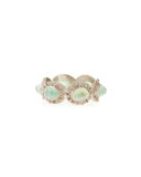 Oval Chrysoprase Diamond Stackable Ring
