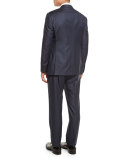 G-Line Sharkskin Wool Two-Piece Suit, Navy