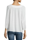 Pacaya Lace-Up Top, Porcelain
