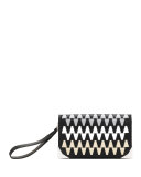 Petra P Graphic Woven Small Clutch Bag, Graphic Neutral