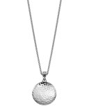 Palu Silver Medium Round Pendant Chain Necklace, 24"L