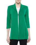 3/4-Sleeve Wing-Collar Jacket, Green