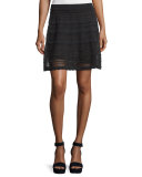 Scalloped A-Line Skirt, Black