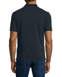 Short-Sleeve Oxford Polo Shirt, Dark Navy
