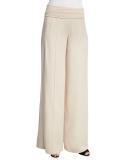 Wide-Leg Yoga Pants, Almond