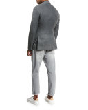 Three-Button Linen-Blend Check Sport Coat