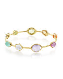 18K Gold Rock Candy Multi-Stone Bangle in Summer Rainbow