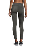 Colorblocked High-Rise Leggings, Gray/Black
