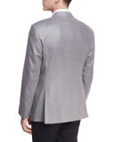 Textured Two-Button Sport Coat, Light Gray