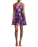 Sleeveless Fit & Flare Floral Dress 
