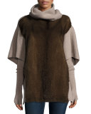Mink & Cashmere Poncho with Detachable Sleeves, Scanglow
