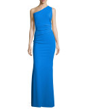 One-Shoulder Strappy-Back Gown 