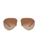 Francisco Polarized Aviator Sunglasses, Gold