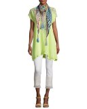Suavecita Long V-Neck Embroidered Tunic 