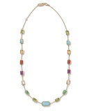 18k Gold Rock Candy Multi-Stone Necklace in Summer Rainbow, 18"L