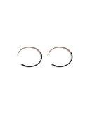 Two-Tone Hoop Earrings, Black/Rose Gold